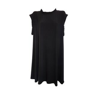 Nicole Miller New York NEW Black Ruffle Mock Neck Shift Dress Plus Size 3X